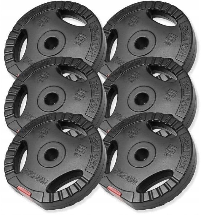 Gorilla Sports Zestaw obciążeń z uchwytem 6x5kg 30mm
