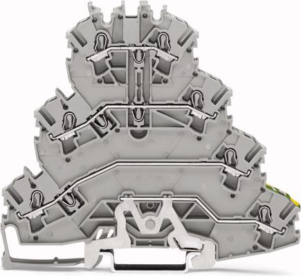 Wago Złączka szynowa 4-pietrowa 7-zaciskowa 2,5mm2 L/L/L/PE szara (2002-4127)