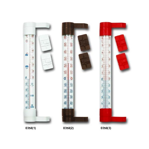 Terdens Termometr zaokienny 24cm brązowy (0358)