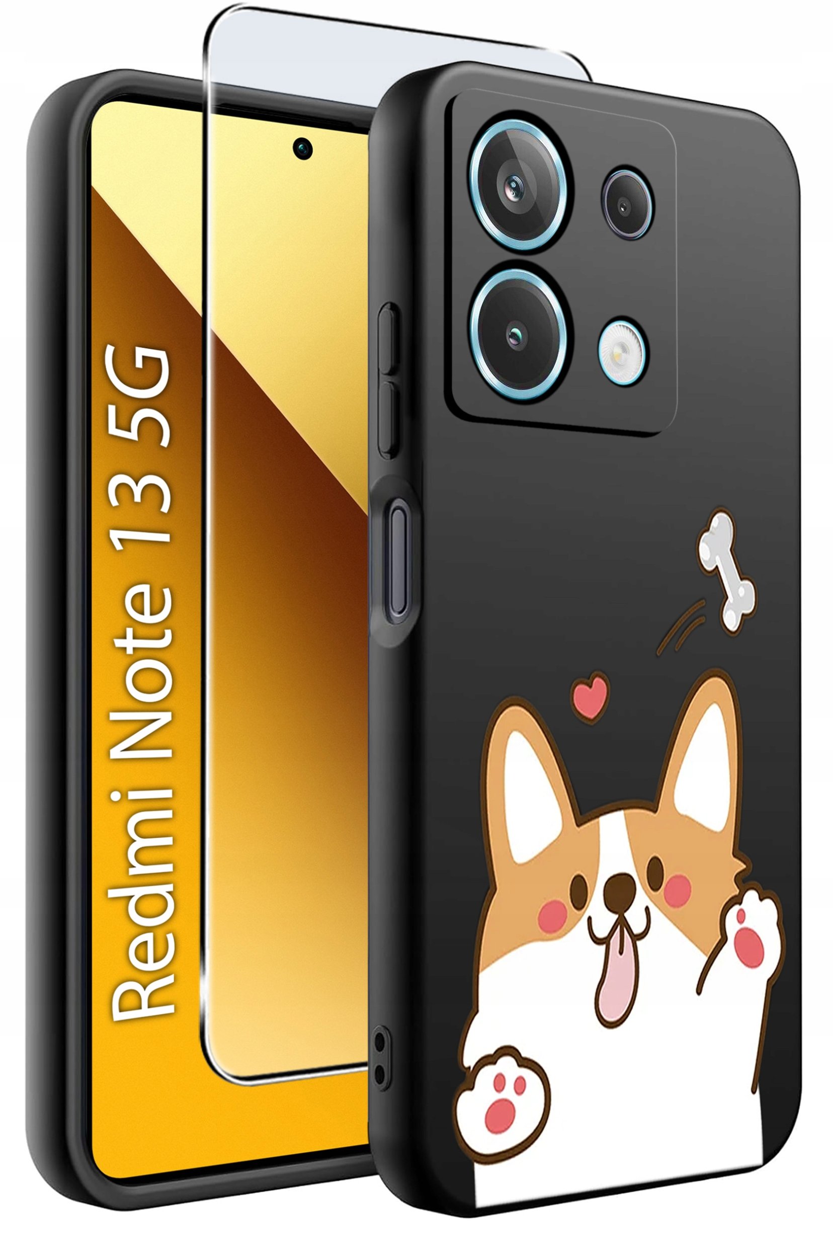 ETUI do Xiaomi Redmi Note 13 5G WZORY |SILIKONOWE MATT CASE +SZKŁO 9H