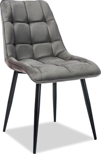 Signal Krzesło CHIC VELVET aksamitne szare SIGNAL