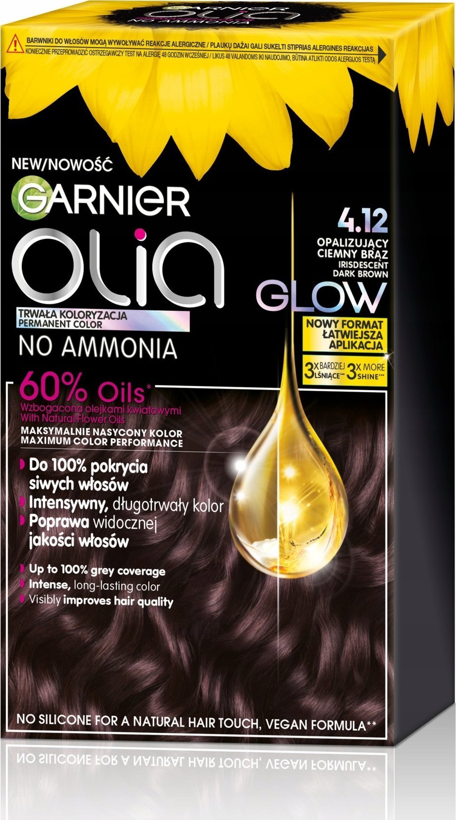 Alkotest GARNIER_Olia farba do włosów 4.12 Irisdescent Dark Brown