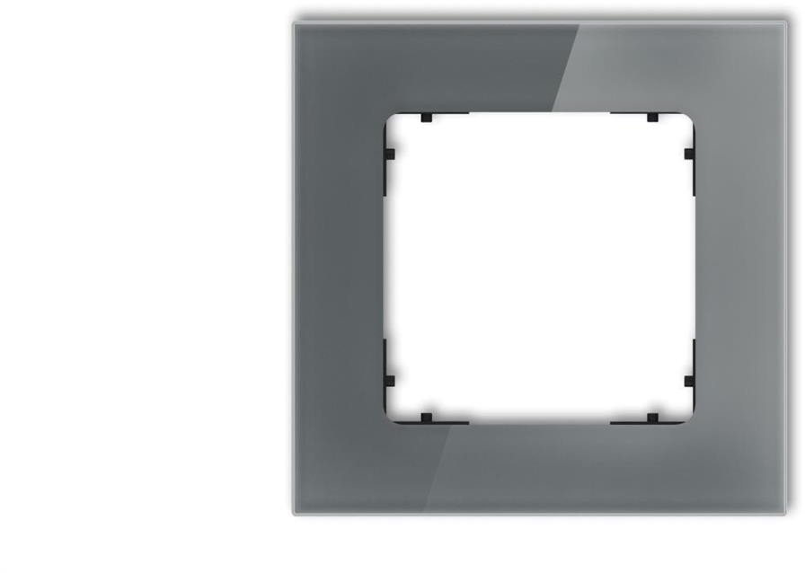 ICON Ramka uniwersalna pojedyncza kwadratowa - efekt szkła (ramka: grafitowa spód: czarny) 28-12-IRSK-1