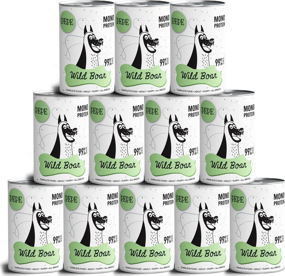 Paka Zwierzaka PEPE MONO PROTEIN Boar (dziczyzna) 12x400g