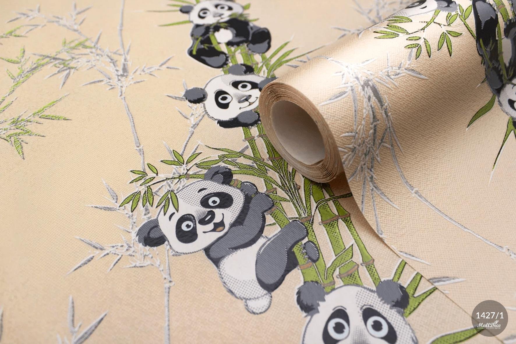 MallDeco TAPETA WINYLOWA PANDA DECOR