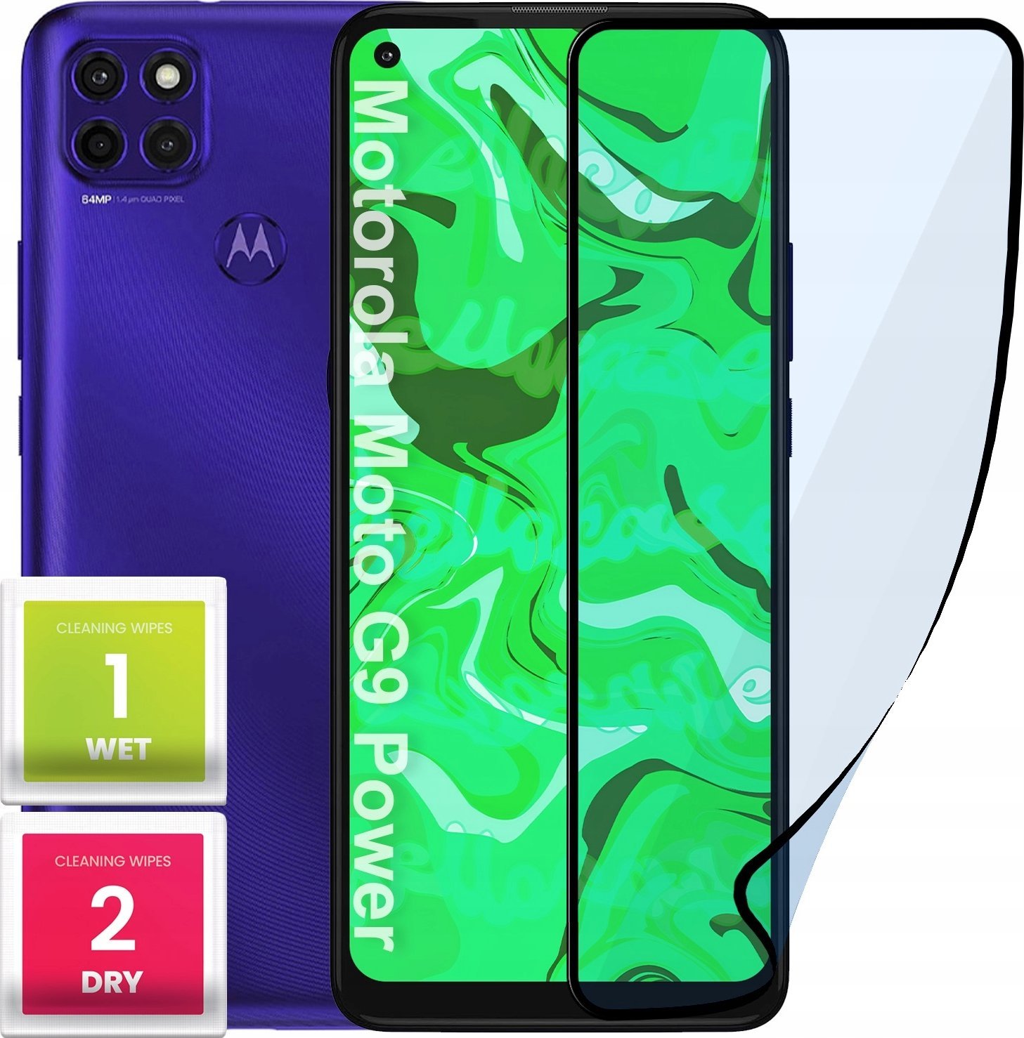 Hello Case Szkło Hybrydowe do Motorola Moto G9 Power (szybka 9H, pełne 5D, ochronne)