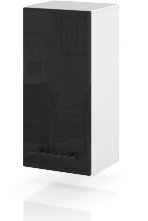 szafka kuchenna wisząca modułowa nowoczesna 30cm spremium czarny połysk