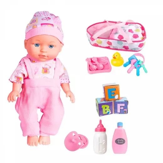 Lalka bobas z akcesoriami w nosidełku