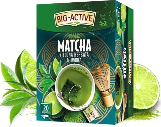 Herbapol BIG ACTIVE Herbata Matcha Zielona Herbata & Limonka 20tb