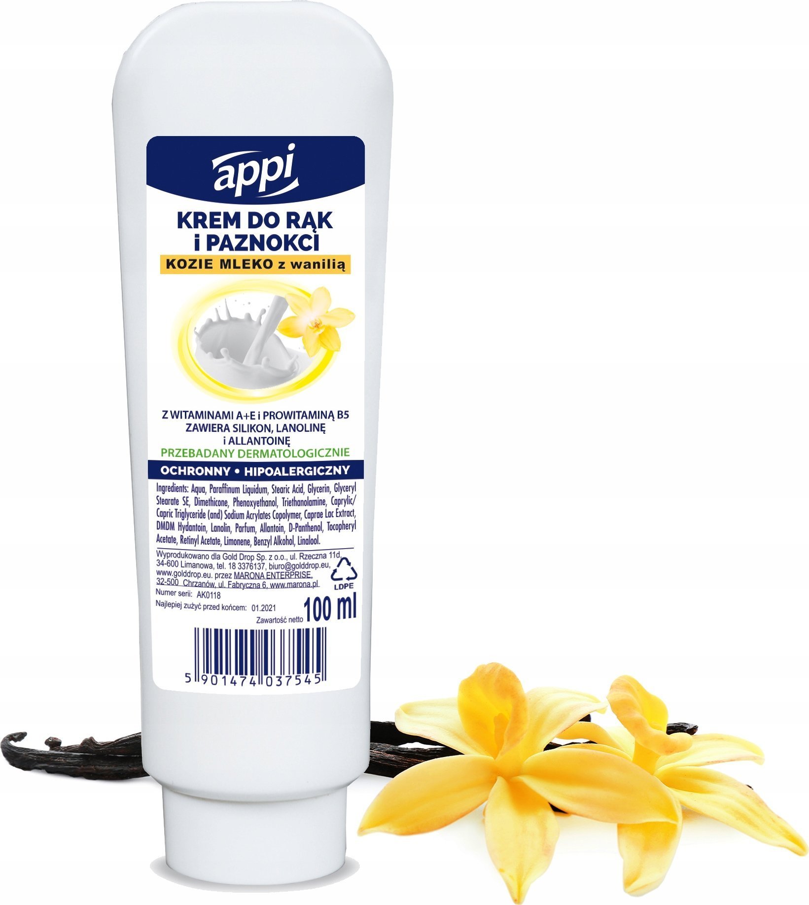 Appi Appi Ochronny krem do rąk i paznokci Kozie mleko z wanilią