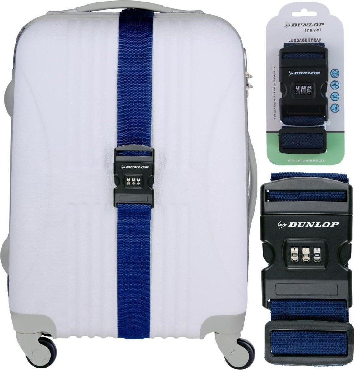 UNIWERSALNY PAS ZABEZPIECZAJĄCY DO WALIZKI SPINAJĄCY NA SZYFR DUNLOP 200x5CM