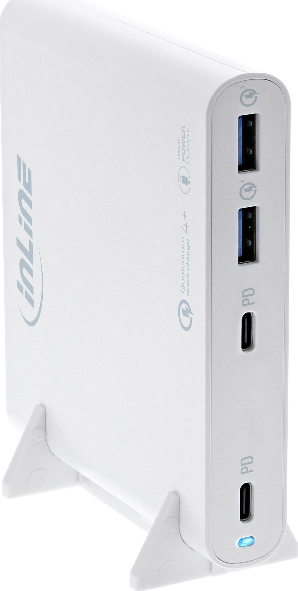 Ładowarka Manhattan InLine® USB zasilacz, GaN ładowarka, 4-Port, 2x USB-C + 2x USB-A, 120W, biały