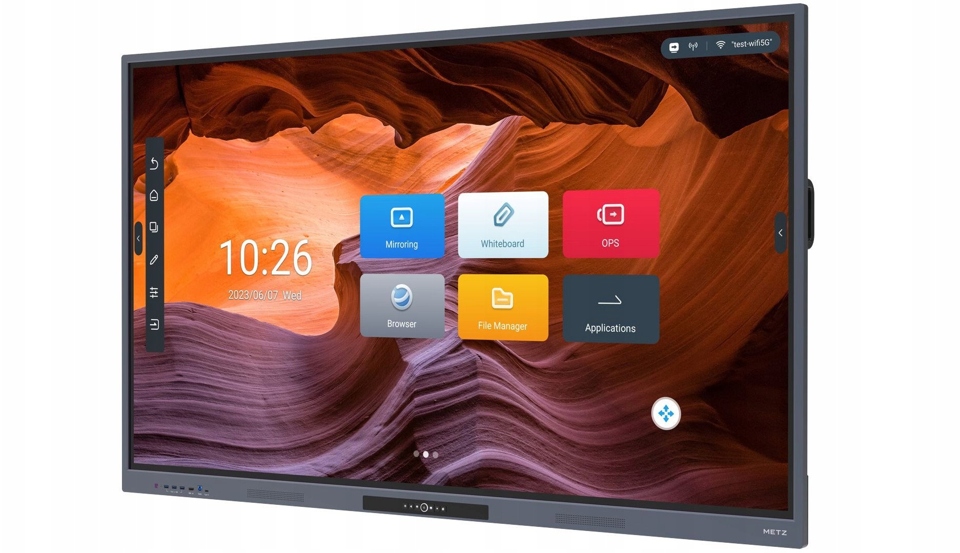 65KD1 METZ Monitor interaktywny 65 cali 4K dotykowy DLED Wi-Fi6 LAN 8GB/128GB 24/7 Android 11 z uchwytem ściennym