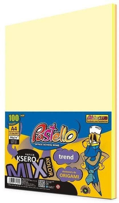Papier ksero A4 80g 5 kolorów żółtych 100 arkuszy
