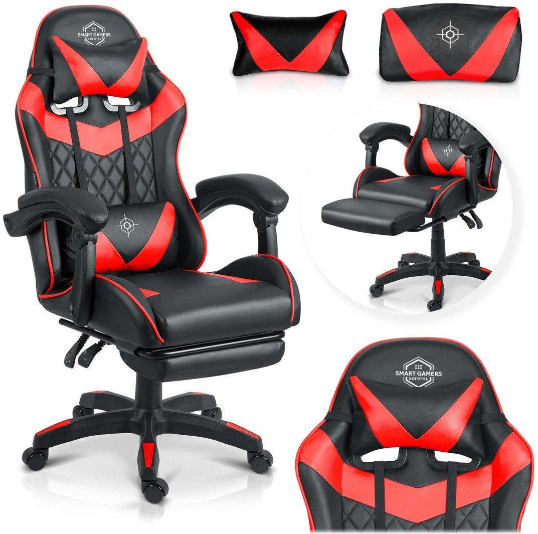 Fotel gamingowy Sofotel Draknor II czarno-czerwony EDUKAMP