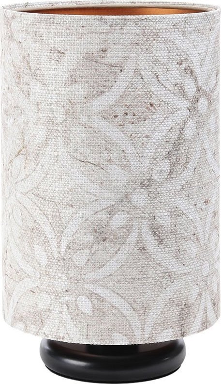 Lampa stołowa Lumes Czarna lampa stołowa z wzorzystym abażurem - S365-Alkatra