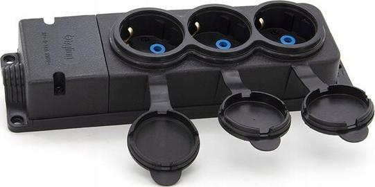 ELS Elektrotechnika ELS ELEKTROTECHNIKA TRÓJNIK LISTWA GUMOWY GNIAZDO GUMOWE 16A 230V IP44 TRG-3SCH