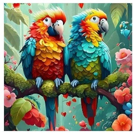 Diamentowa mozaika - Papugi