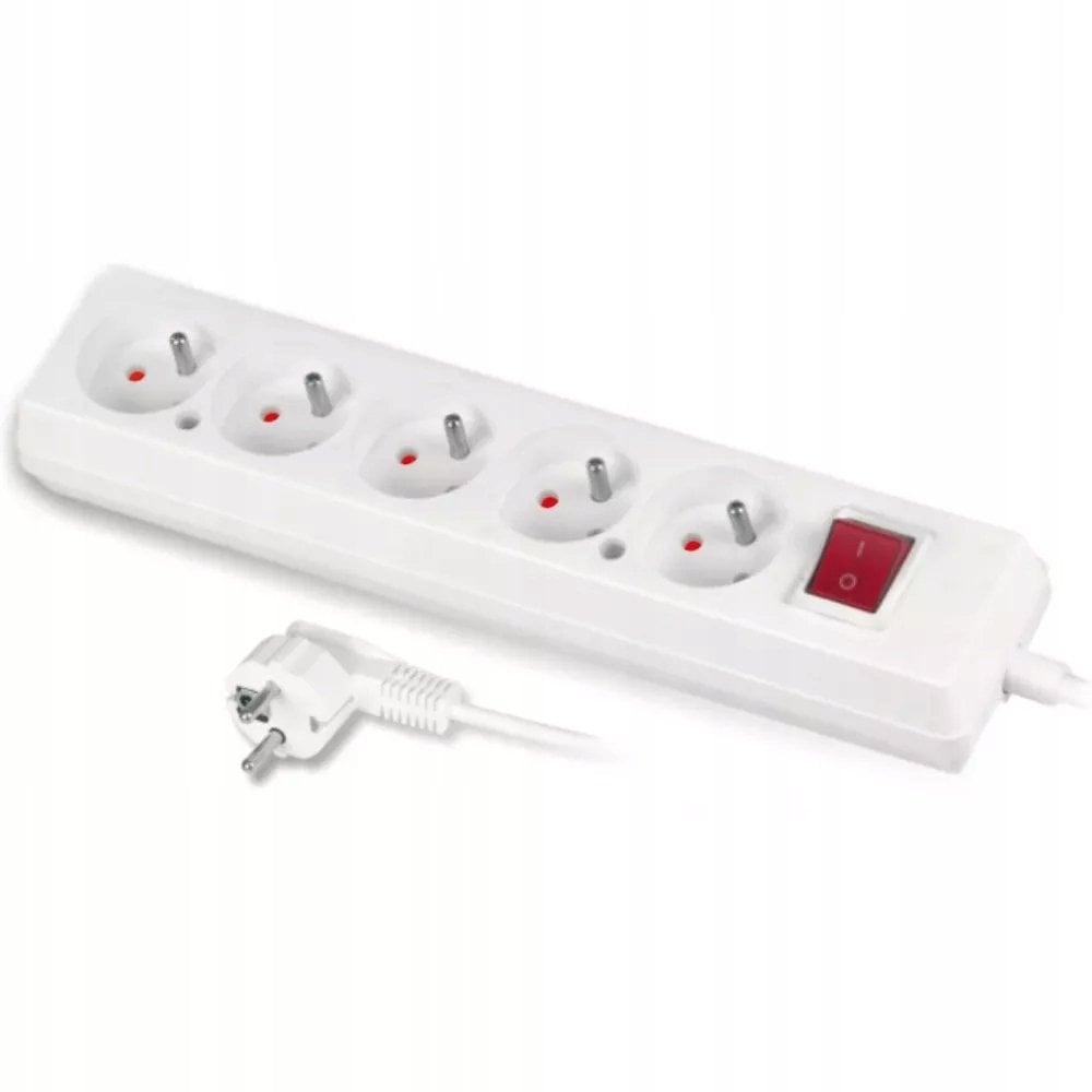 Jonex Przedłużacz z wyłącznikiem 5-gniazd z/u 10A 1,5m biały PS-570WS T-106000