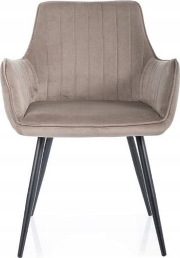 Signal Krzesło fotelowe APPLE VELVET ciemny beż tapicerowane