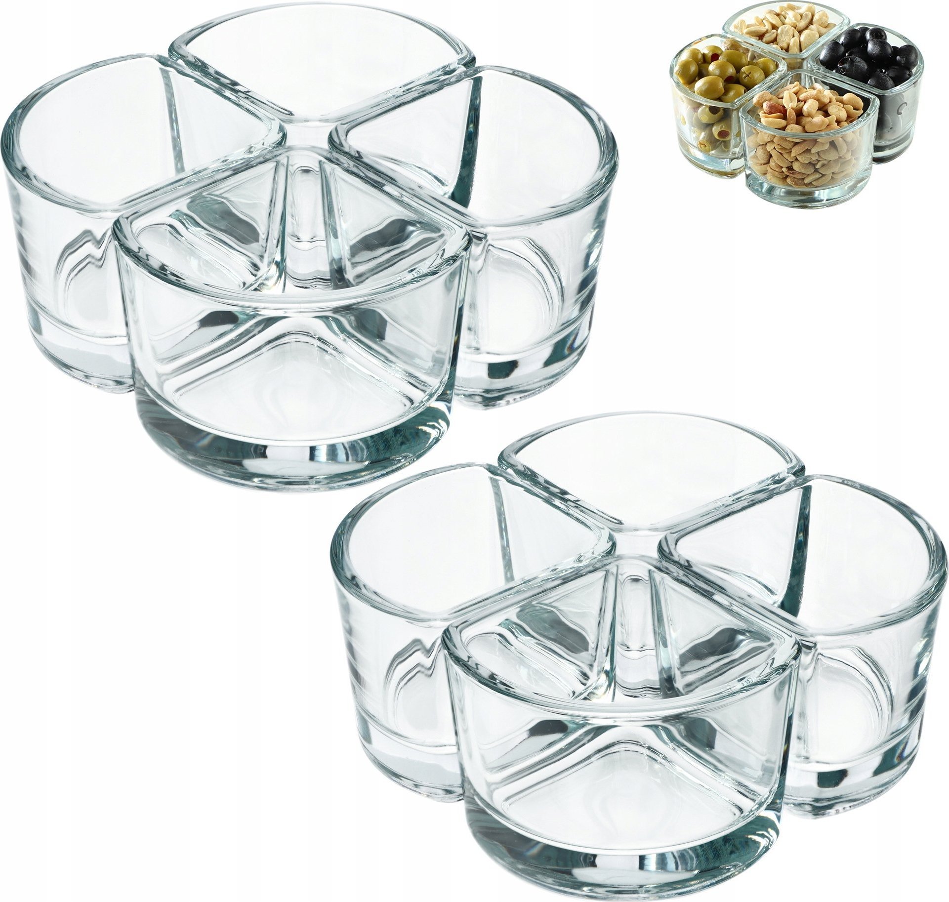 Kadax KADAX Miseczki Salaterki Szklane Na Przekąski Sos Dip Zestaw 8szt