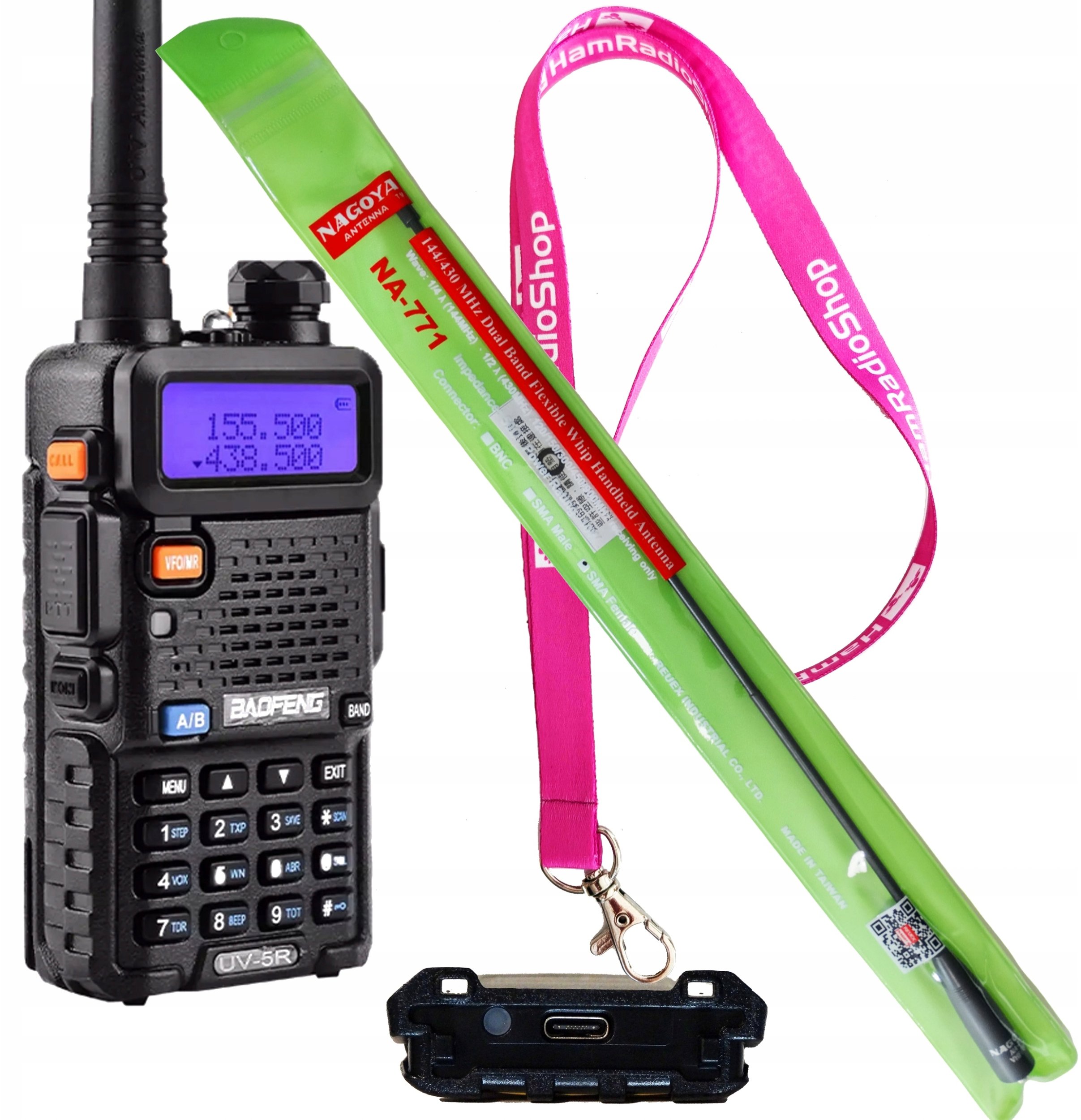 Baofeng UV-5R 5W USB-C + Nagoya NA-771 SMA-F