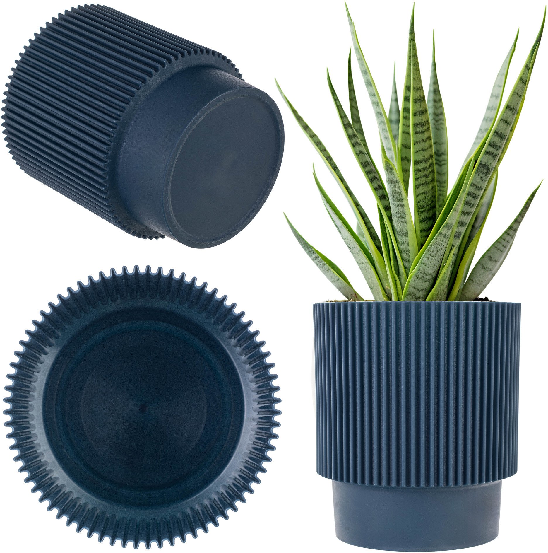 KADAX Doniczka Donica Na Kwiaty 17cm Osłonka Rośliny Kwietnik Plastikowa Granat