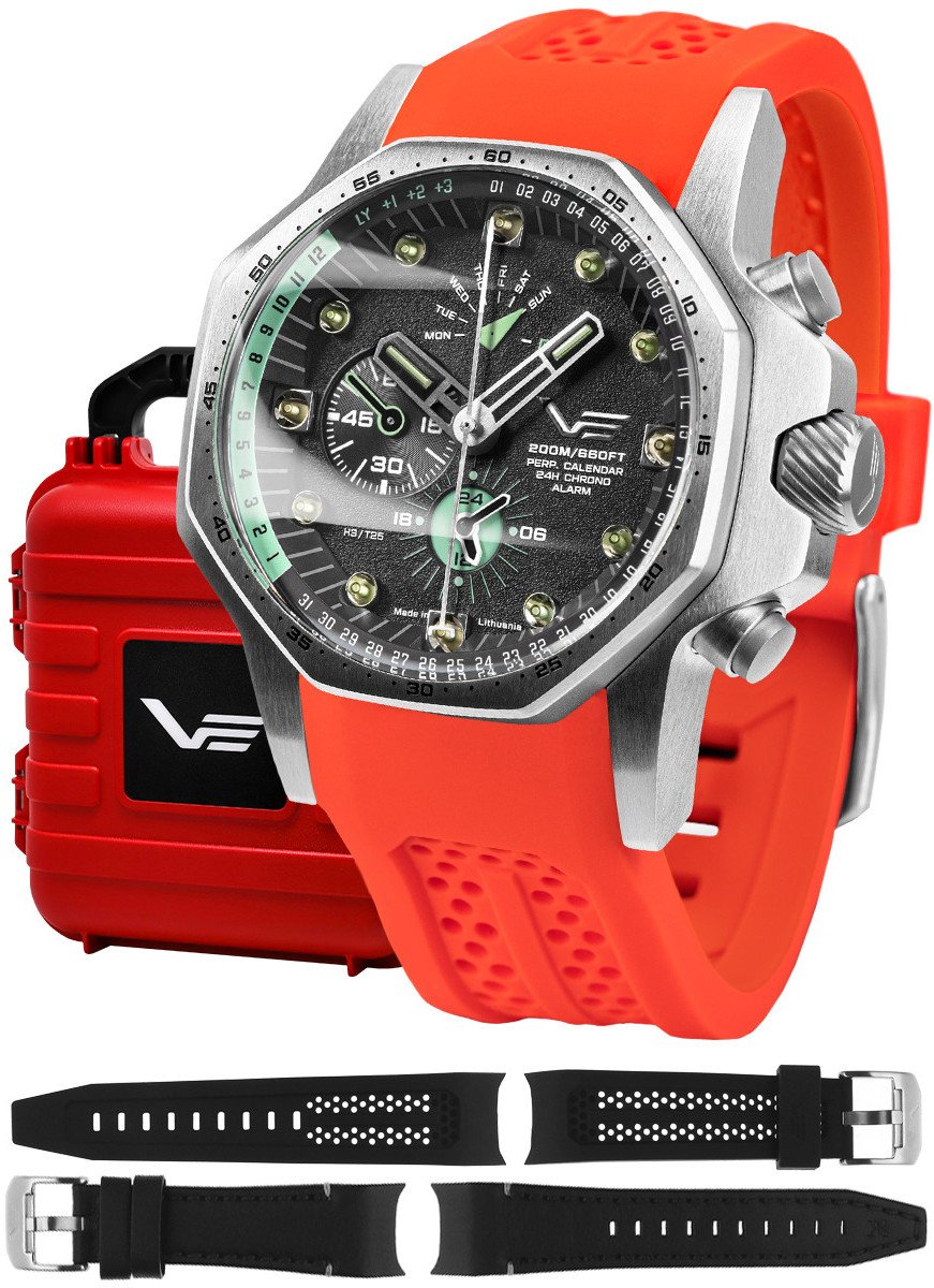 Zegarek męski Vostok Europe YM86-640A695SR czerwony