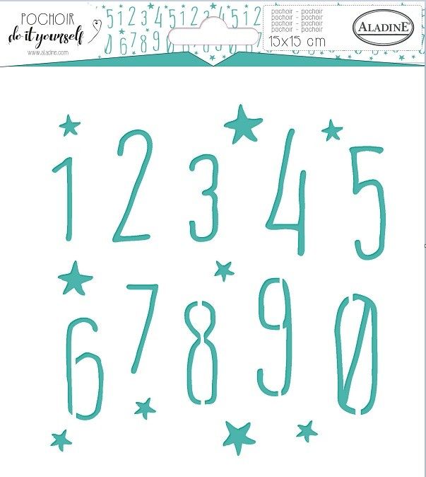 Aladine Szablon 15x15 cm Cyfry