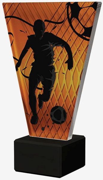Victoria Sport Monochromatyczne trofeum szklane na podstawie marmurowej - PIŁKA NOŻNA PIŁKA BUT