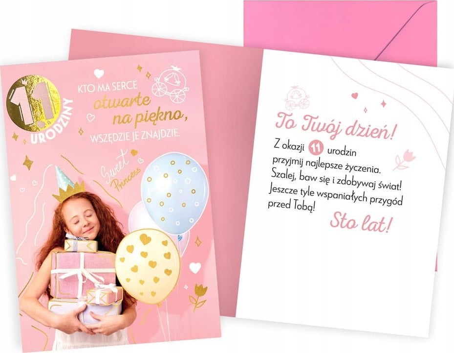 KUKARTKA KARNET V 11 URODZINY DZIEWCZYNA