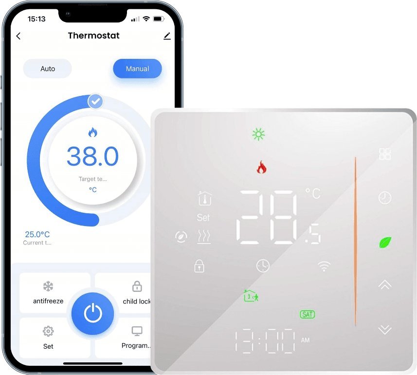 Spreest Termostat Tuya Inteligentny sterownik ogrzewania WiFi REGULATOR TEMPERATURY