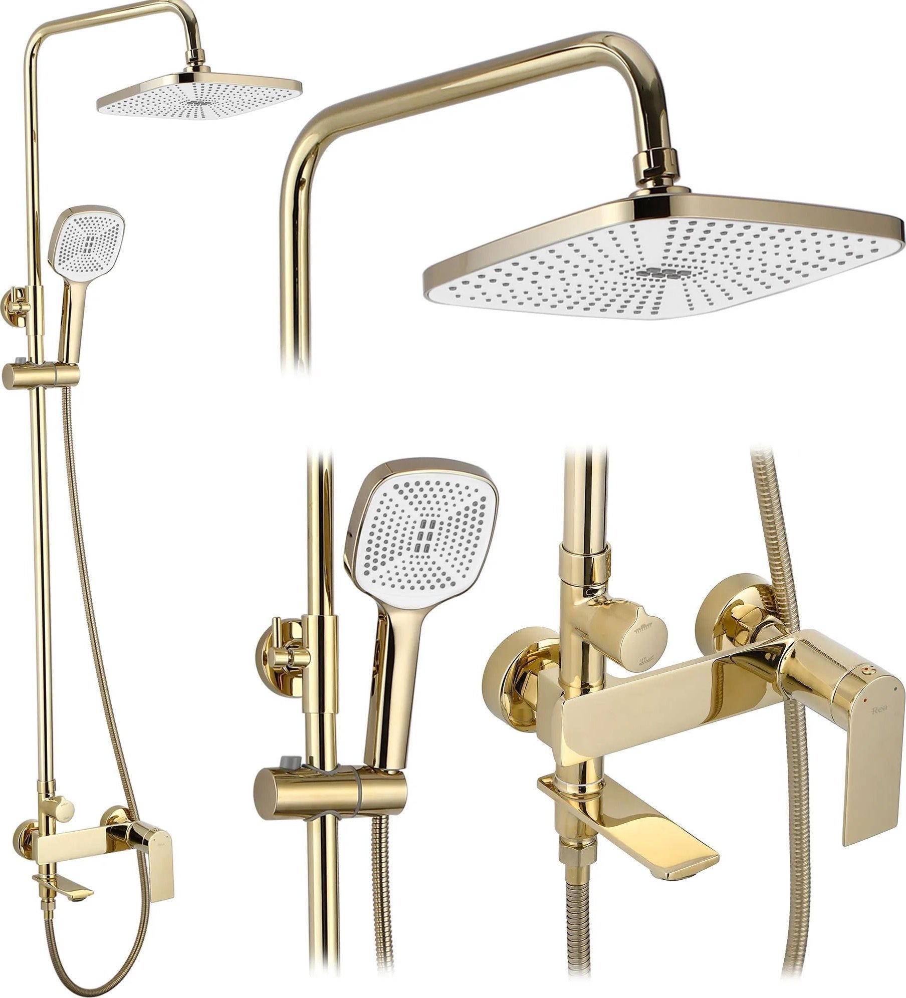 Rea Zestaw Prysznicowy REA STORM ZŁOTY GOLD