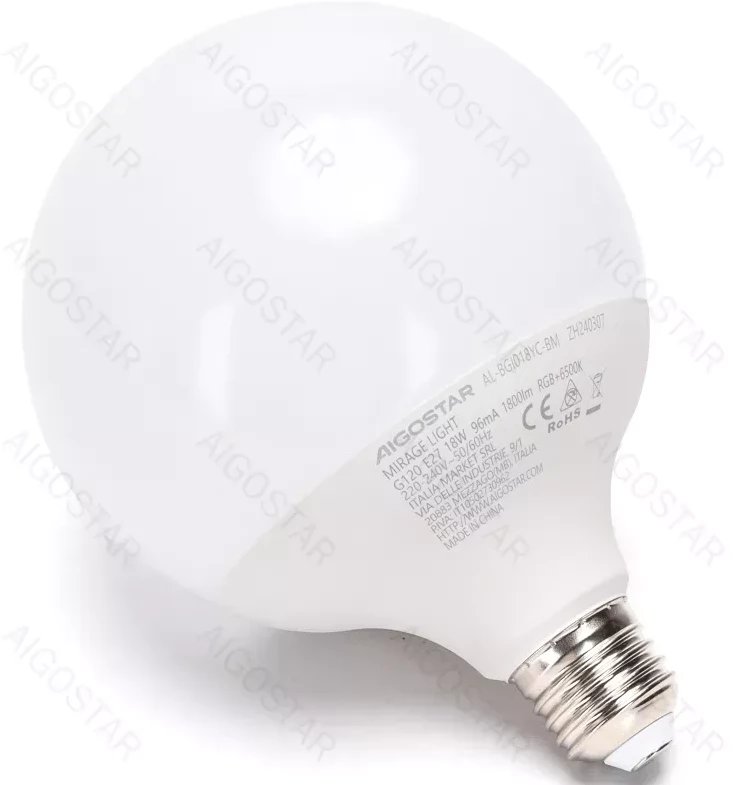 Żarówka G120 smart E27 18W RGBW biała kula 120 Bluetooth MESH