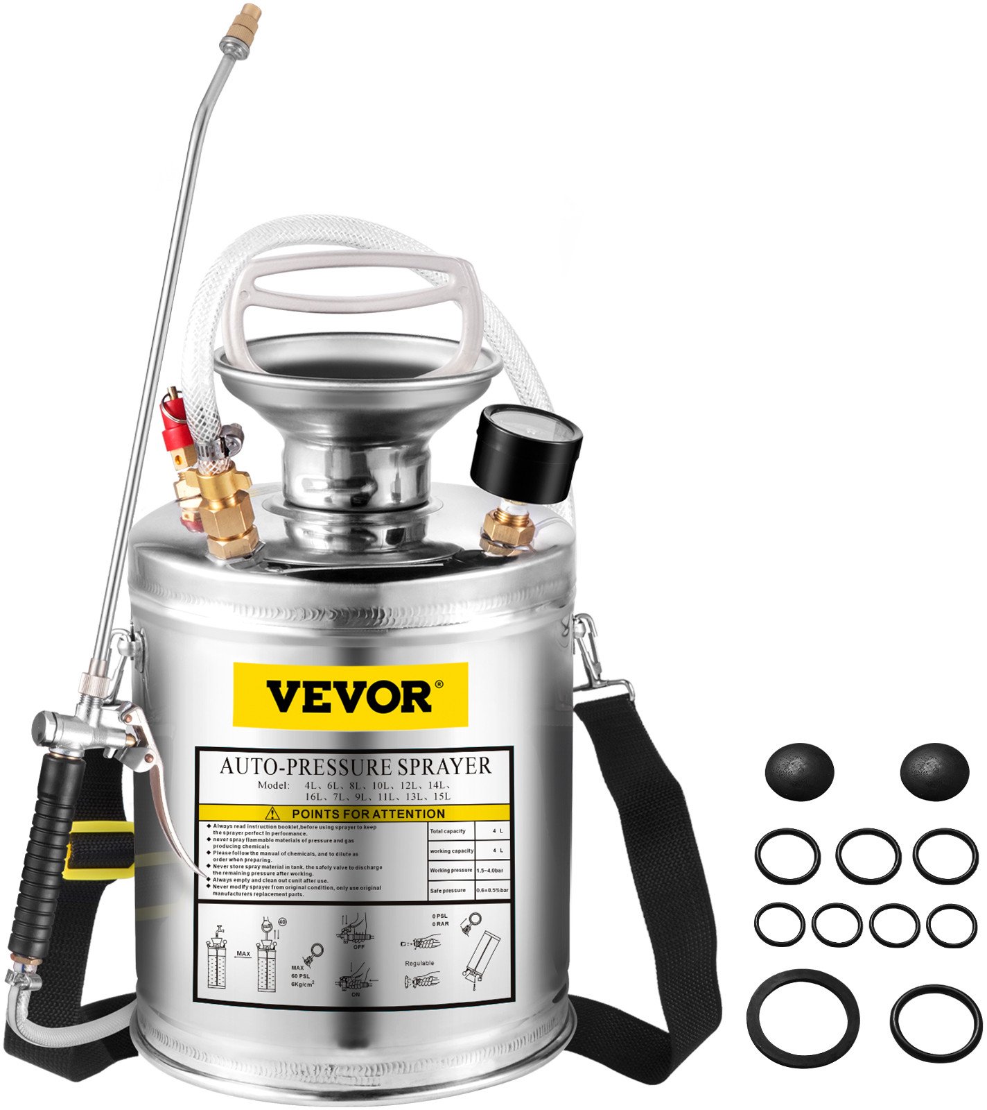 Opryskiwacz ciśnieniowy stal nierdzewna 4 L