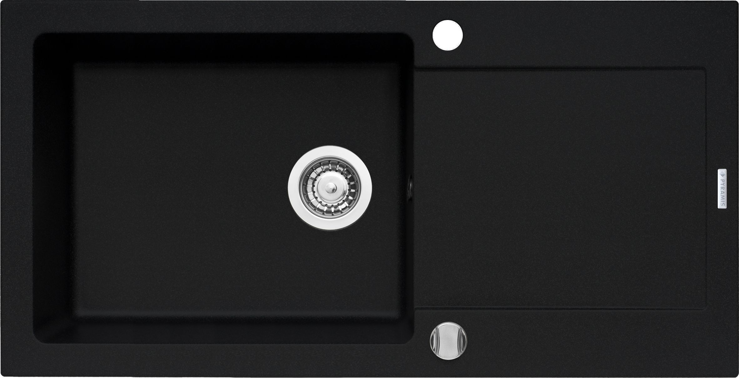 Zlewozmywak Pyramis Zlewozmywak granitowy Pyramis MIDO 100x50 1B 1D Karbon