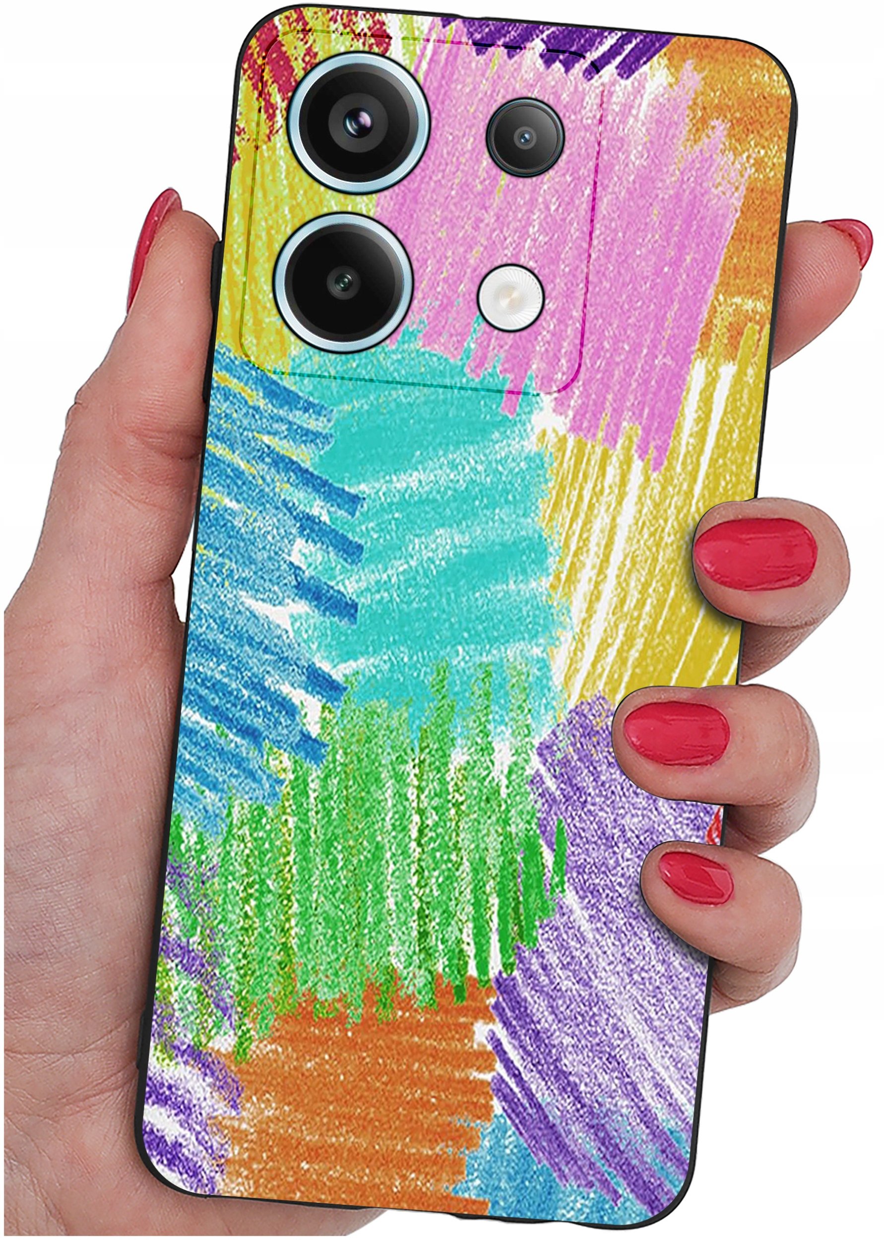 ETUI do Xiaomi Redmi Note 13 Pro 5G WZORY |SILIKONOWE MATT CASE +SZKŁO 9H