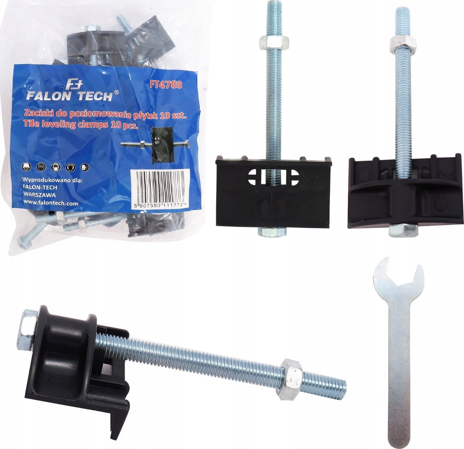 Falon-Tech ZACISKI POZIOMOWANIA PŁYTEK WYSOKOŚCI WSPORNIK x10