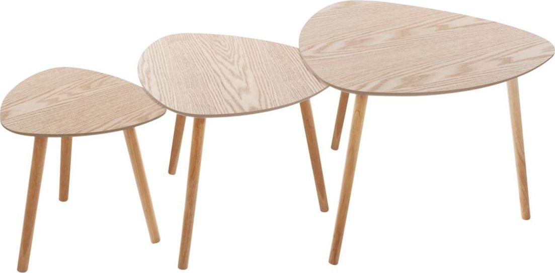 Atmosphera Komplet 3 stolików kawowych Mileo Nature