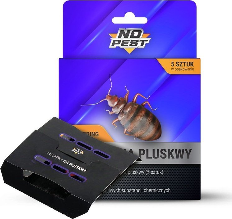 NO PEST Lep z Wabikiem na Pluskwy 5 szt Pułapka Lepowa Środek Sposób Pułapka na Pluskwy + Wabik