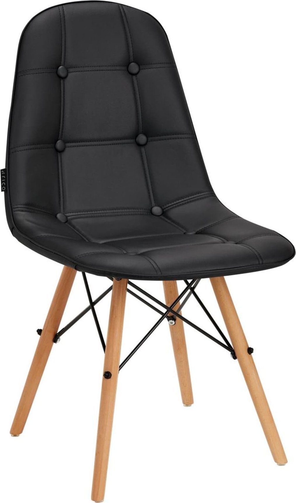 Activeshop 4Rico Krzesło skandynawskie QS-185 eco skóra czarne