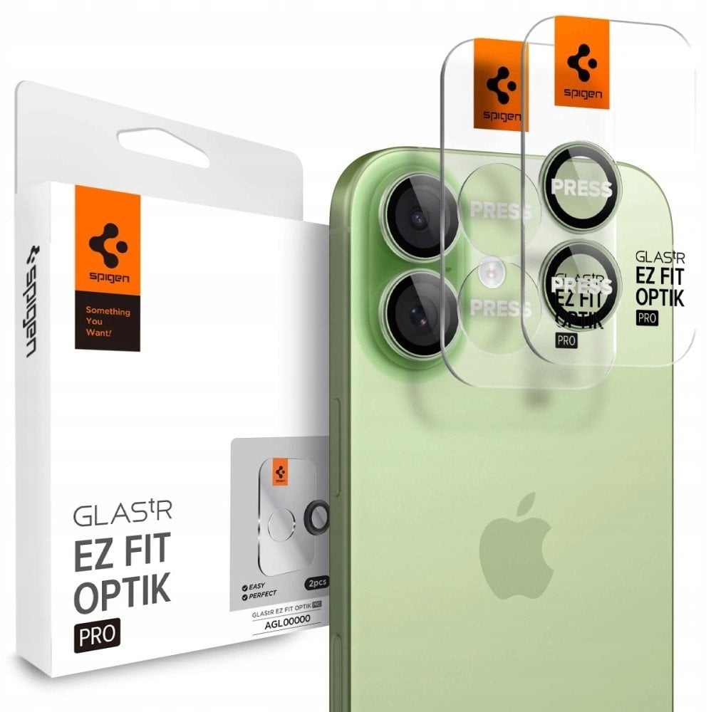 OSŁONA APARATU SPIGEN OPTIK PRO GLAS.TR ”EZ FIT” CAMERA PROTECTOR 2-PACK IPHONE 16 / 16 PLUS / 17 GREEN