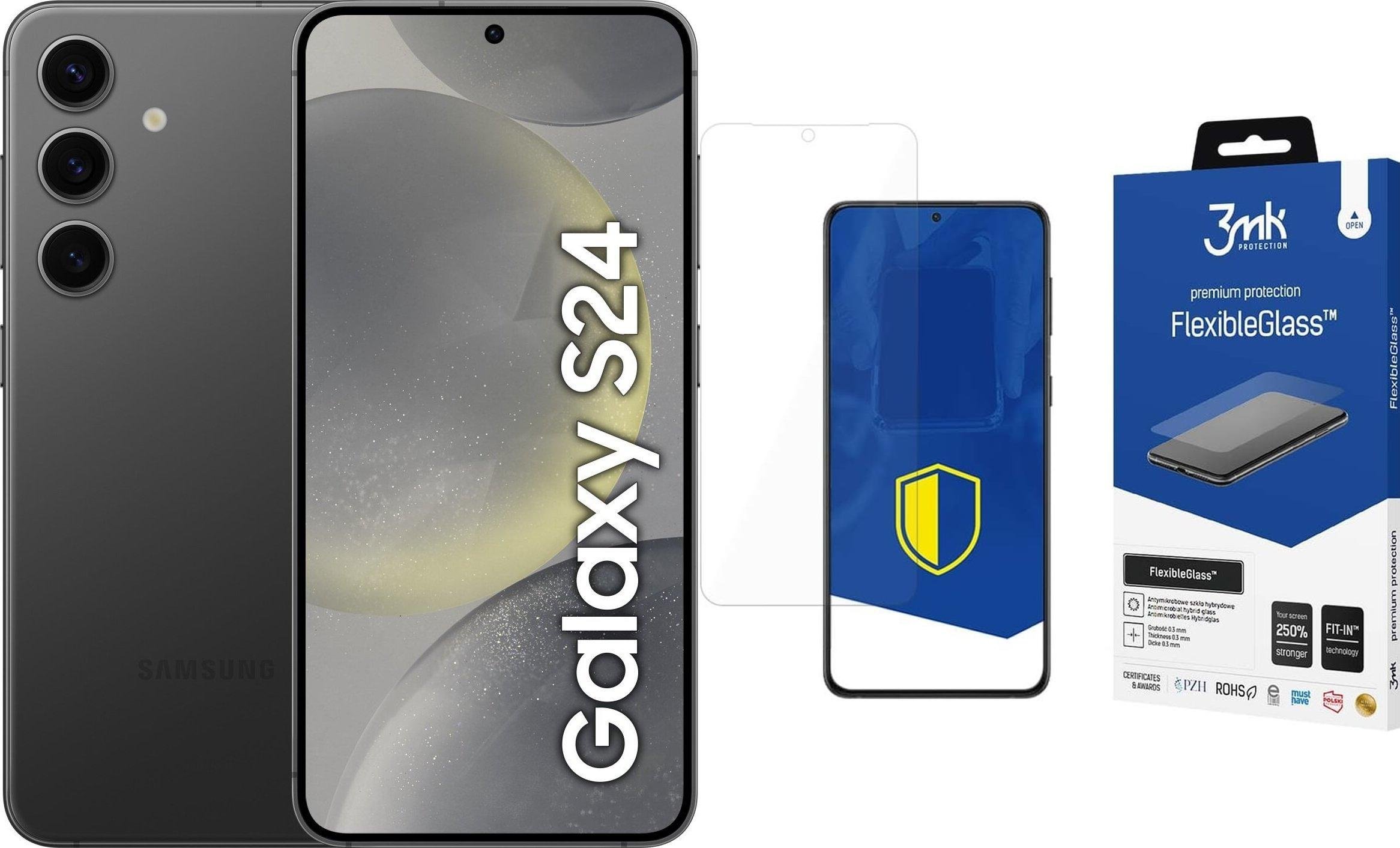 Smartfon Samsung Galaxy S24 5G 8/256GB Czarny (SM-S921BZK) + FlexibleGlass