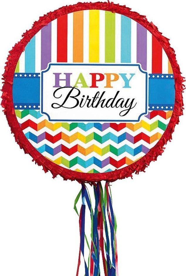 Piniata Birthday Brights papier / plastik 45x45x8, EDUKAMP