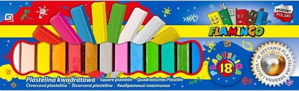 Plastelina kwadratowa 12x12mm 18 kolorów