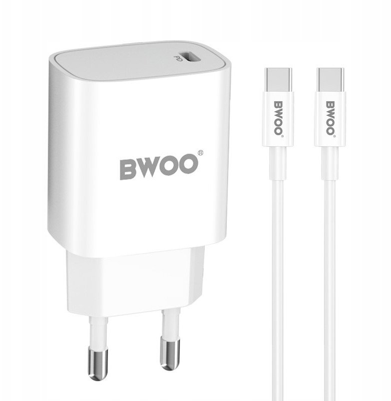 BWOO CDA159 mobile phone charger Type-C 20W PD +Type-C cable 1m