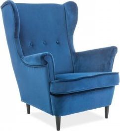 Signal FOTEL LORD VELVET GRANATOWY BLUVEL 86 / WENGE