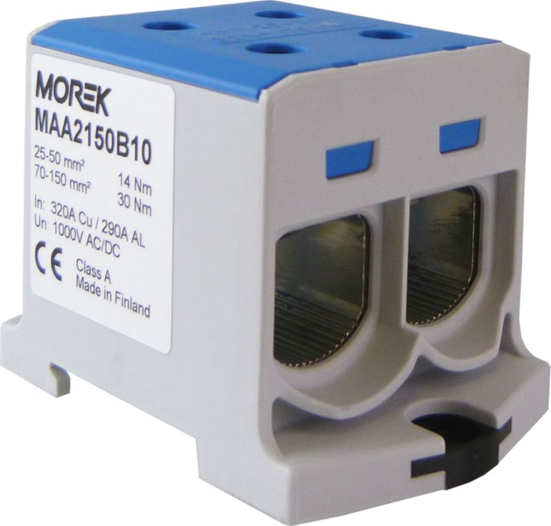 MOREK Złączka szynowa 25-150mm2 nieb. 4otwor. zacisk. TH35 1P MAA2150B10 Morek 4207