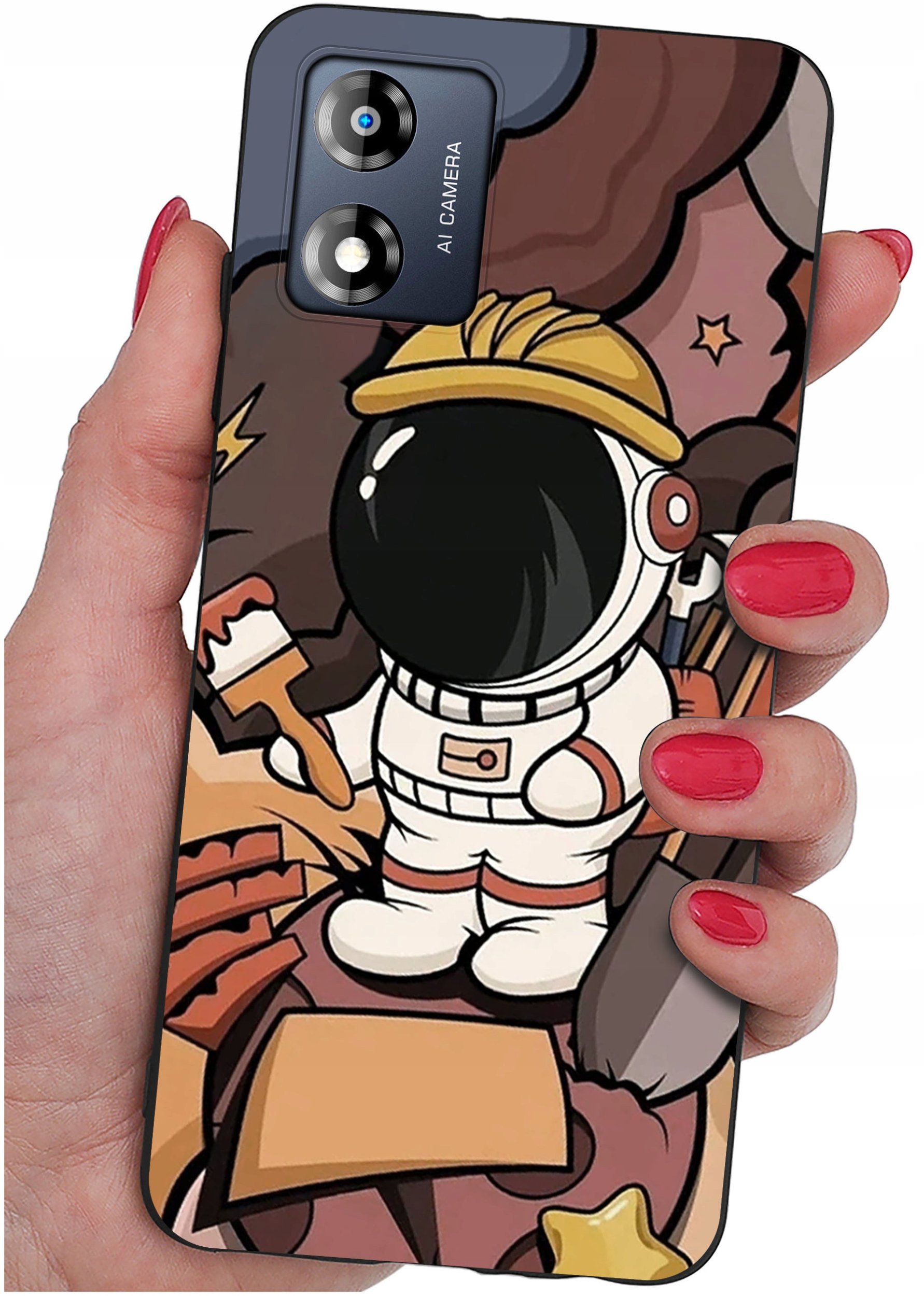 Etui do Motorola Moto E13 WZORY |SILIKONOWE MATT CASE + SZKŁO 9H