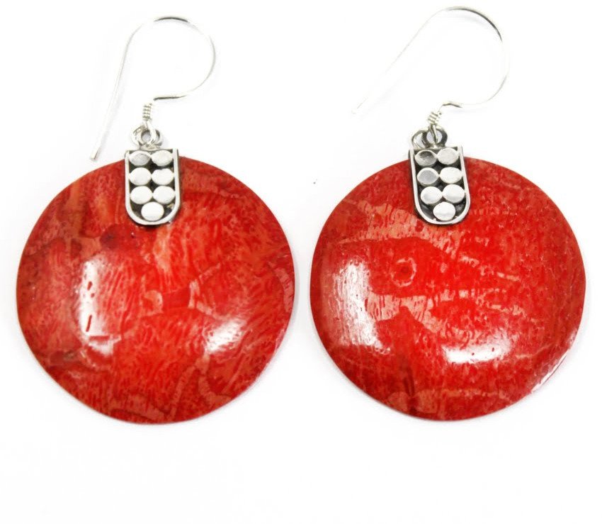 Kolczyki srebrne Koral - Dysk